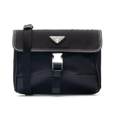 Prada Re-nylon And Saffiano Smartphone Pouch In Black