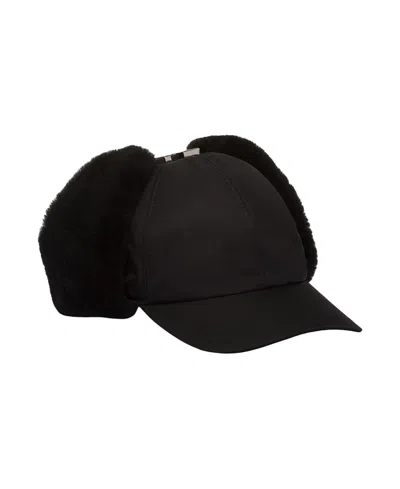 PRADA RE-NYLON AND SHEARLING HAT