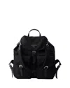 Prada Re-nylon Logo-plaque Backpack In Black