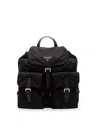 Prada Renylon Metropolitan Backpack Shoulder Straps In Black
