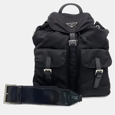 Pre-owned Prada Re-nylon Backpack In Black