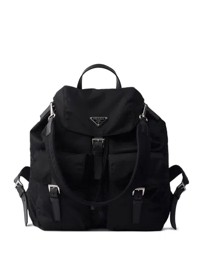 Prada Re-nylon Backpack In Black
