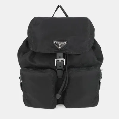 Pre-owned Prada Renylon Backpack Black Nylon