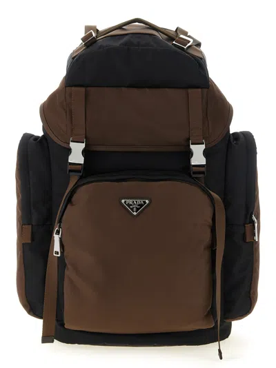 Prada Re-nylon Backpack In Brown