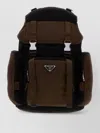 Prada Renylon Backpack Featuring Practical Side Pockets In Blue
