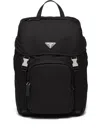 Prada Re-nylon Backpack With Triangle Logo In Black