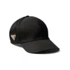 Prada Womens Black Logo-plaque Nylon Baseball Cap In Black