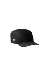 Prada Curved Brim Baseball Cap Structured Design In Black