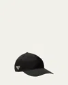 Prada Womens Black Logo-plaque Nylon Baseball Cap In Black
