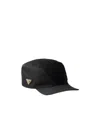 Prada Curved Brim Baseball Cap Structured Design In Black
