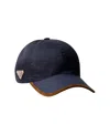 Prada Re-nylon Baseball Cap In Blue And Brown