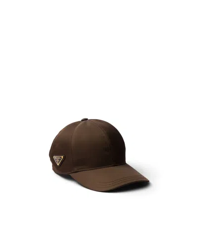Prada Re-nylon Baseball Cap In Brown