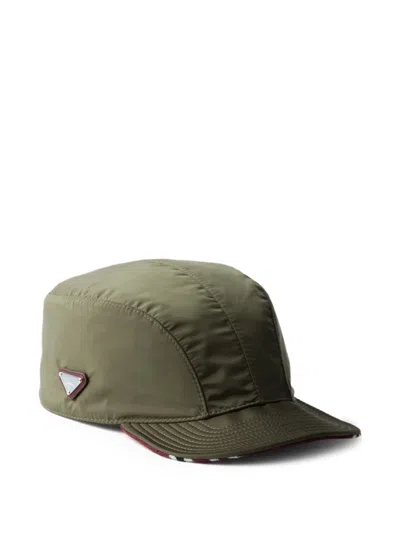 Prada Re-nylon Baseball Cap In Green