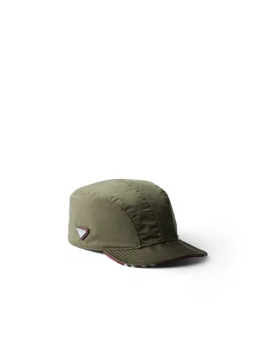 Prada Re-nylon Baseball Cap In Green