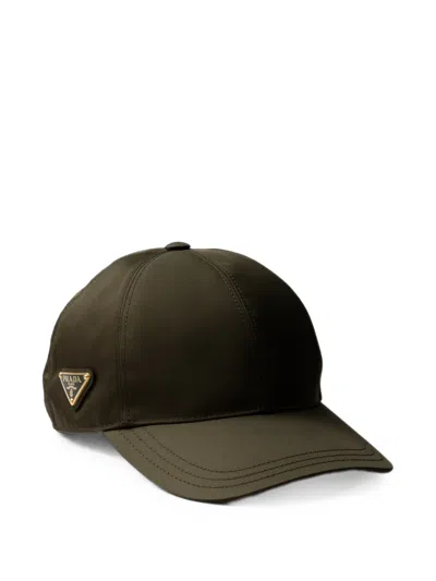 Prada Re-nylon Baseball Cap In Green