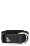 Prada Re-nylon Strap Belt In Black