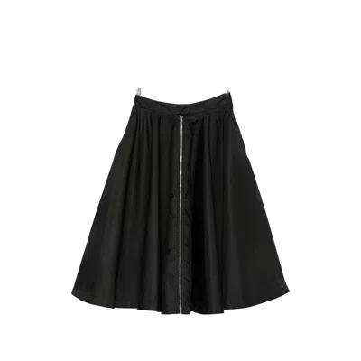 Prada Re-nylon Belted Mid Skirt In Black