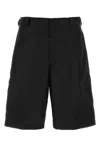 Prada Tailored Black Trousers With Adjustable Waistband And Contemporary Finish In Black