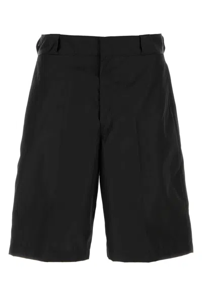 Prada Tailored Black Trousers With Adjustable Waistband And Contemporary Finish