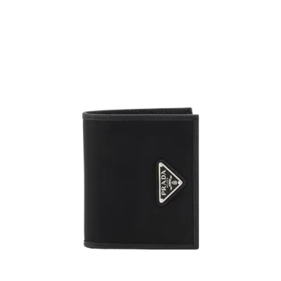 Prada Re-nylon Bifold Wallet In Black
