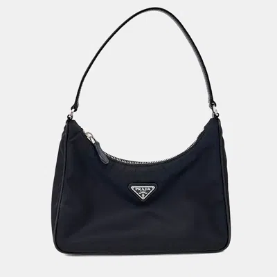 Pre-owned Prada Re-nylon Black Hobo Bag