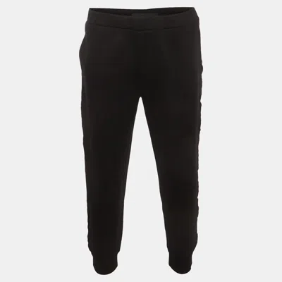 Pre-owned Prada Re-nylon Black Side Striped Cotton Track Pants Xxxl