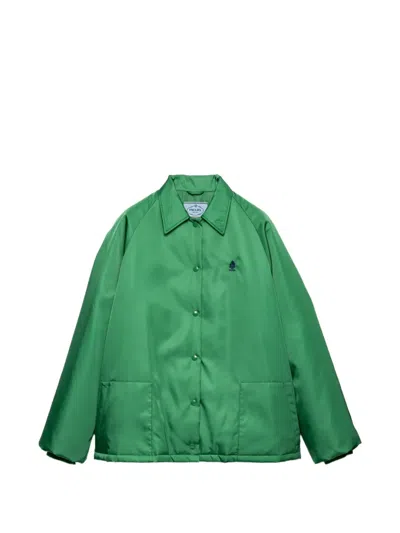 Prada Re-nylon Blouson Jacket In Green