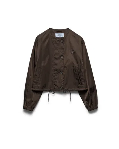 Prada Re-nylon Blouson Jacket In Kakaobraun