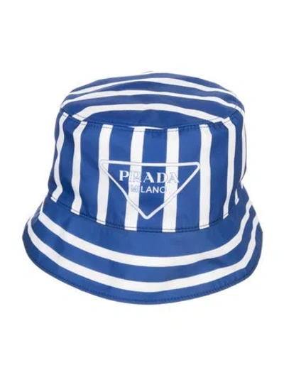 Pre-owned Prada Re-nylon Blue Bucket Hat
