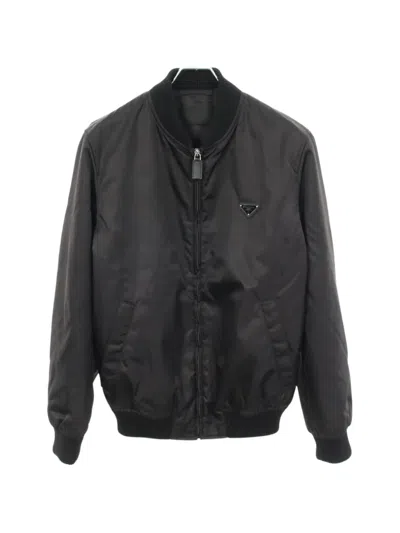 Pre-owned Prada Re-nylon Bomber Jacket In Black