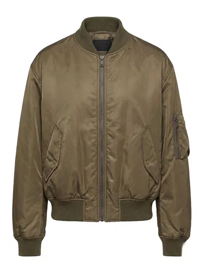 Prada Re-nylon Bomber Jacket In Green