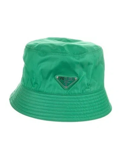 Pre-owned Prada Re-nylon Bucket In Green