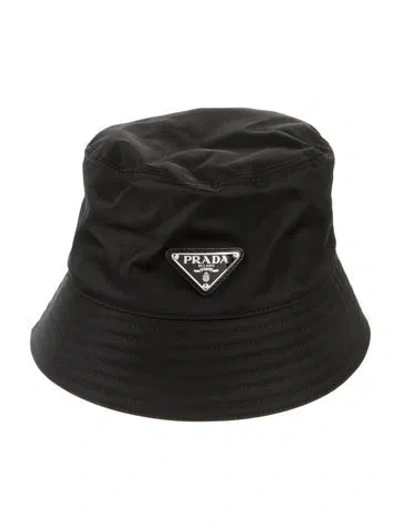 Pre-owned Prada Re-nylon Bucket Hat In Black