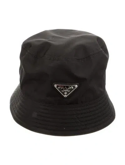 Pre-owned Prada Re-nylon Bucket Hat In Black