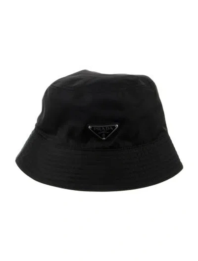 Pre-owned Prada Re-nylon Bucket Hat In Black