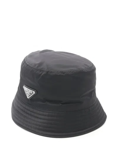 Pre-owned Prada Re-nylon Bucket Hat In Black
