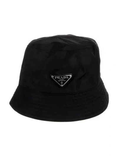 Pre-owned Prada Renylon Bucket Hat In Black