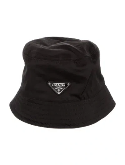 Pre-owned Prada Re-nylon Bucket Hat In Black