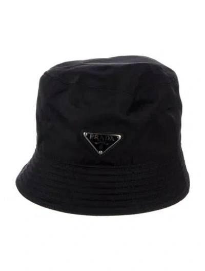 Pre-owned Prada Re-nylon Bucket Hat In Black