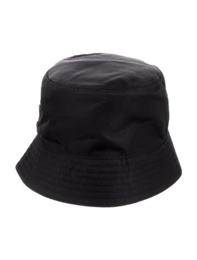 Pre-owned Prada Re-nylon Bucket Hat In Black