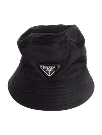 Pre-owned Prada Re-nylon Bucket Hat In Black
