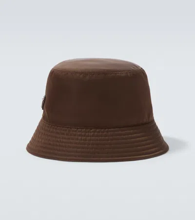 Prada Re-nylon Bucket Hat In Brown