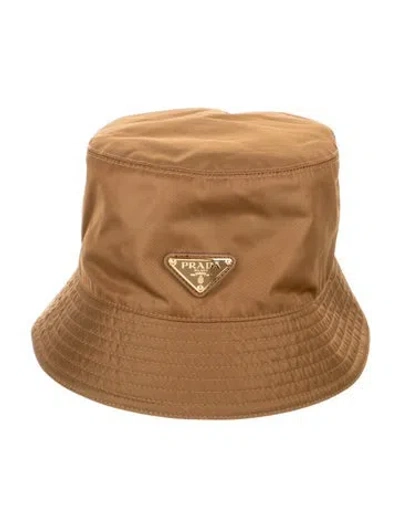 Pre-owned Prada Re-nylon Bucket Hat In Brown