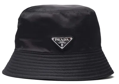 Pre-owned Prada Renylon Bucket Hat In Black