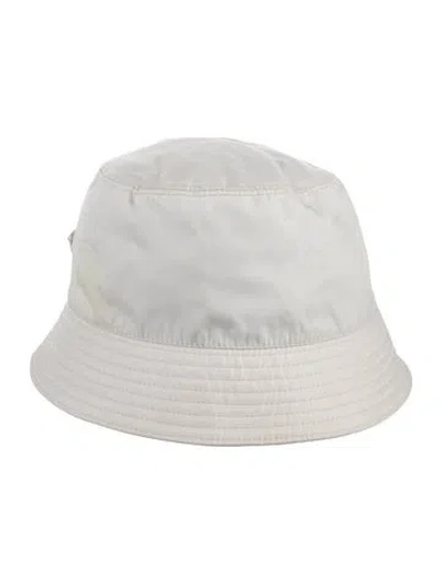 Pre-owned Prada Re-nylon Bucket Hat In White