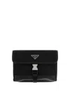Prada Re-nylon Card Case In Black
