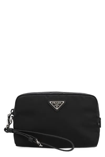 Prada Small Re-nylon Pouch In Black