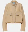 Prada Re-nylon Cropped Jacket In Neutral