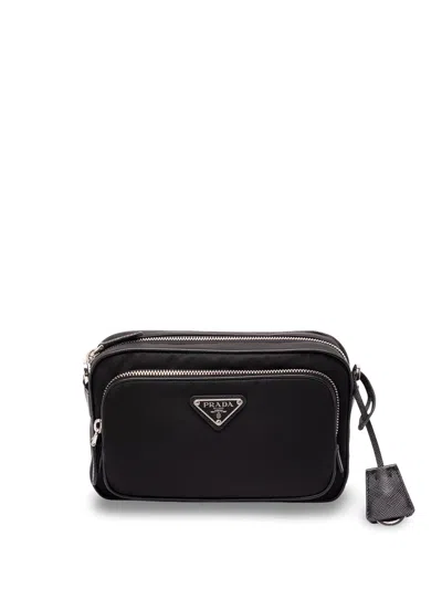 Prada Renylon Crossbody Bag Adjustable Detachable Strap In Black