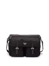 Prada Shoulder Bag Adjustable Strap Small Silhouette In Black